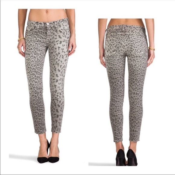 Current/Elliott Denim - Current/Elliott The Stiletto Gray Leopard Jeans